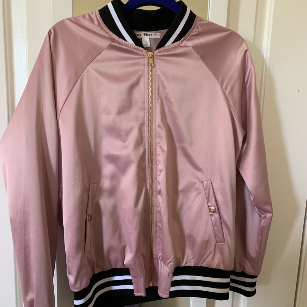 Pink Sateen Bomber Jacket from Macy’s